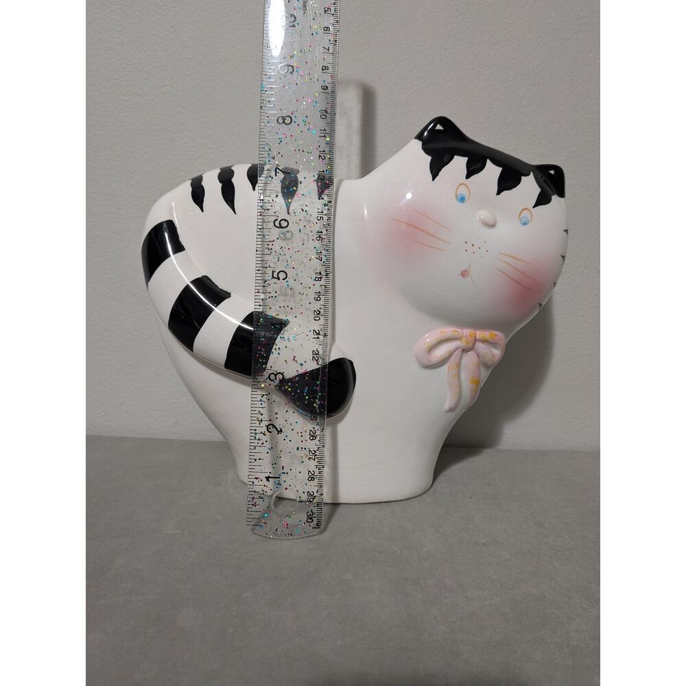 Vintage Albert E Price Ceramic Cat Statue Whimsical Flat Figurine 1980s - Picture 11 of 13